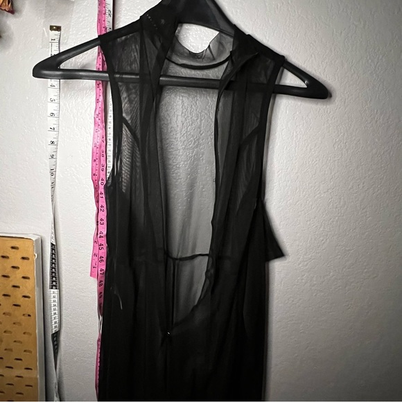 No Vacancy | Black Mesh Jumpsuit with Cold Shoulders, size large. EUC catsuit - Picture 7 of 12